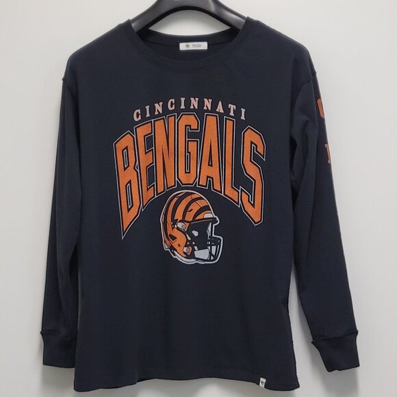 Cincinnati Bengals Shirt Mens Size Medium Pullover '47 Brand Long Sleeve Black - Picture 1 of 16